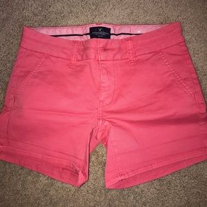 American Eagle Coral/Pink khaki shorts